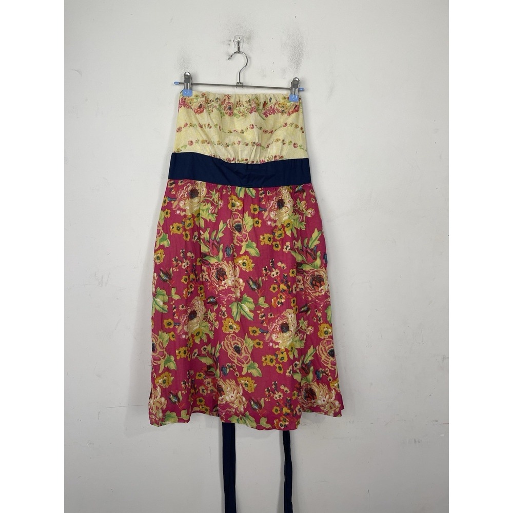 Maeve Womens Dress‎ 14 Boho Country Floral Mini Spring Strapless Party Casual